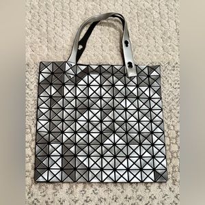 Issey Miyake silver Baobao tote bag 15" x 15"